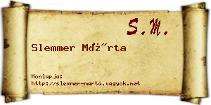 Slemmer Márta névjegykártya