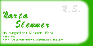 marta slemmer business card